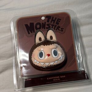 100 authentic PopMart Labubu The Monsters Earphone Bag - Brown
